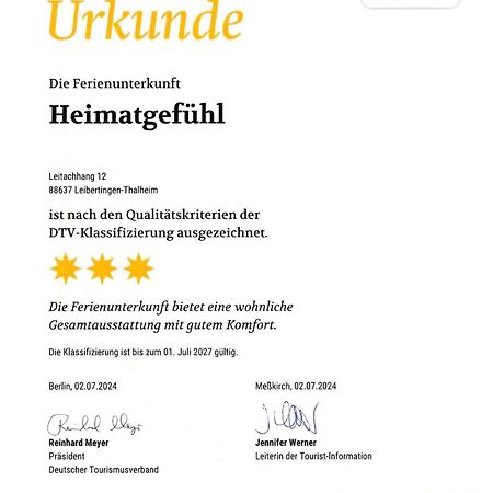 Ferienwohnung Heimatgefuehl Thalheim Leibertingen Exteriör bild